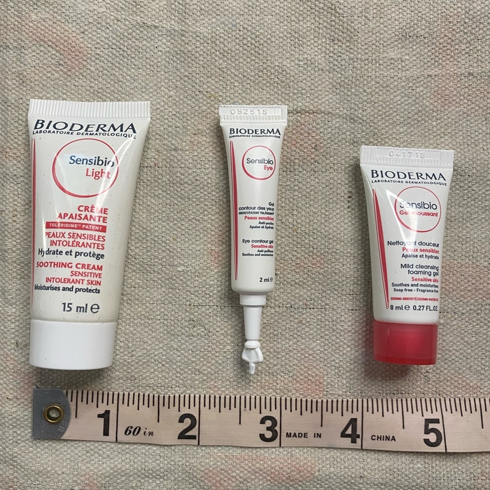 Bioderma Sensibio Foaming Gel Eye Contour Gel And Soothing Cream Bundle
